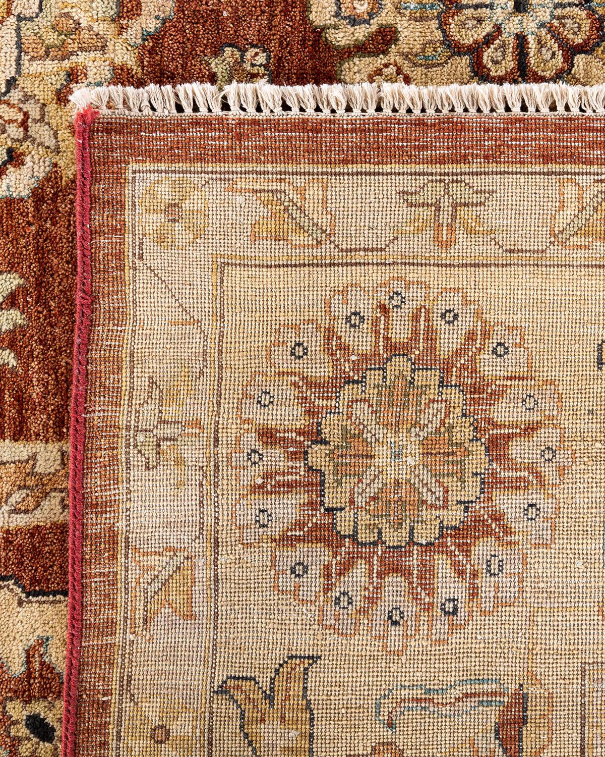 Traditional Oushak Hand Knotted Floral Wool Rust Area Rug Rug 8' 3