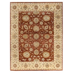 Traditional Oushak Hand Knotted Floral Wool Rust Area Rug 8' 3" x 10' 7"
