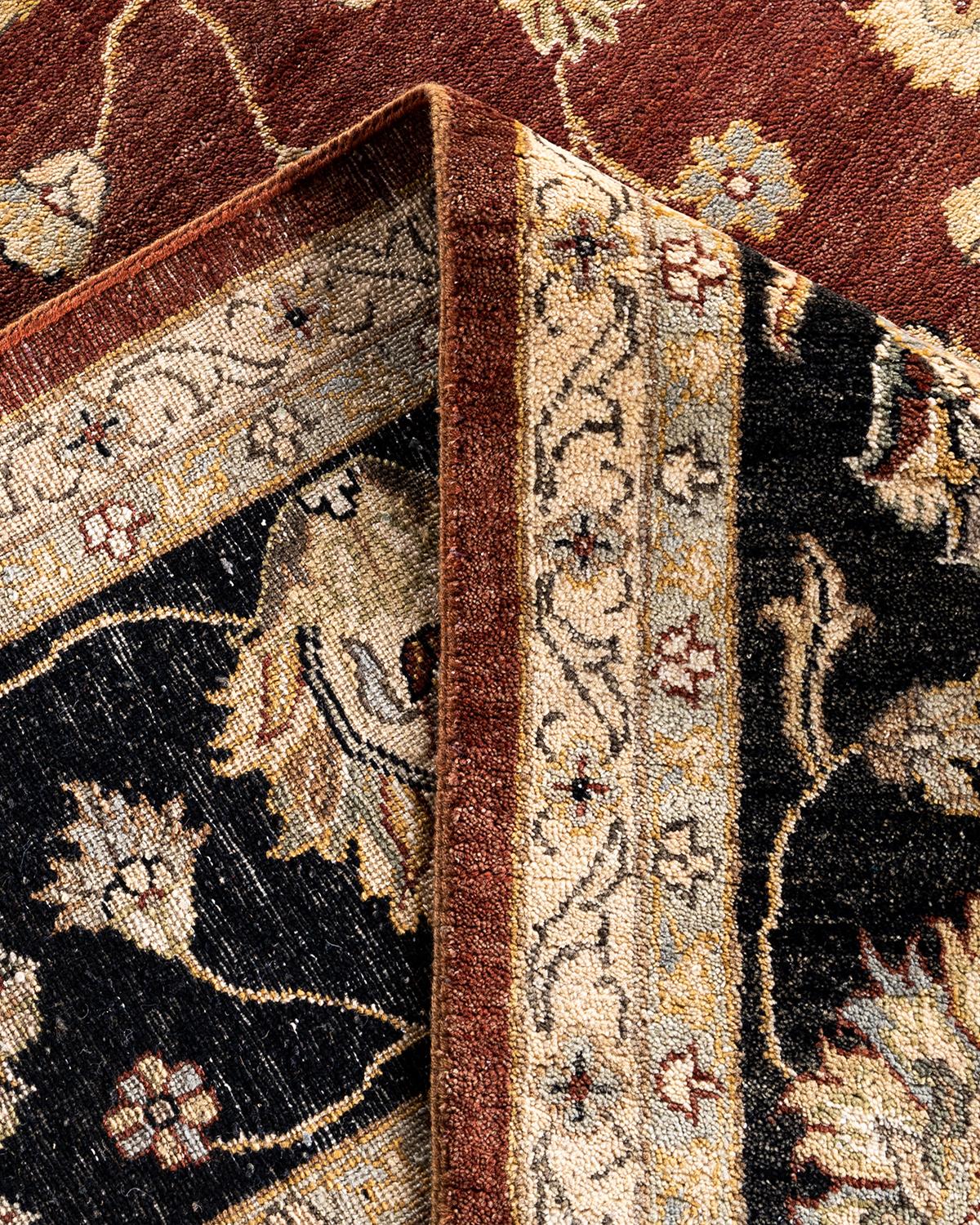 XXIe siècle et contemporain Tapis traditionnel Oushak noué à la main en laine rouille 9' 4