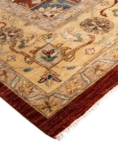 Traditional Oushak Hand Knotted Oriental Wool Red Area Rug 9' 1" x 12' 3"