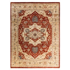 Traditional Oushak Hand Knotted Oriental Wool Red Area Rug 9' 1" x 12' 3"