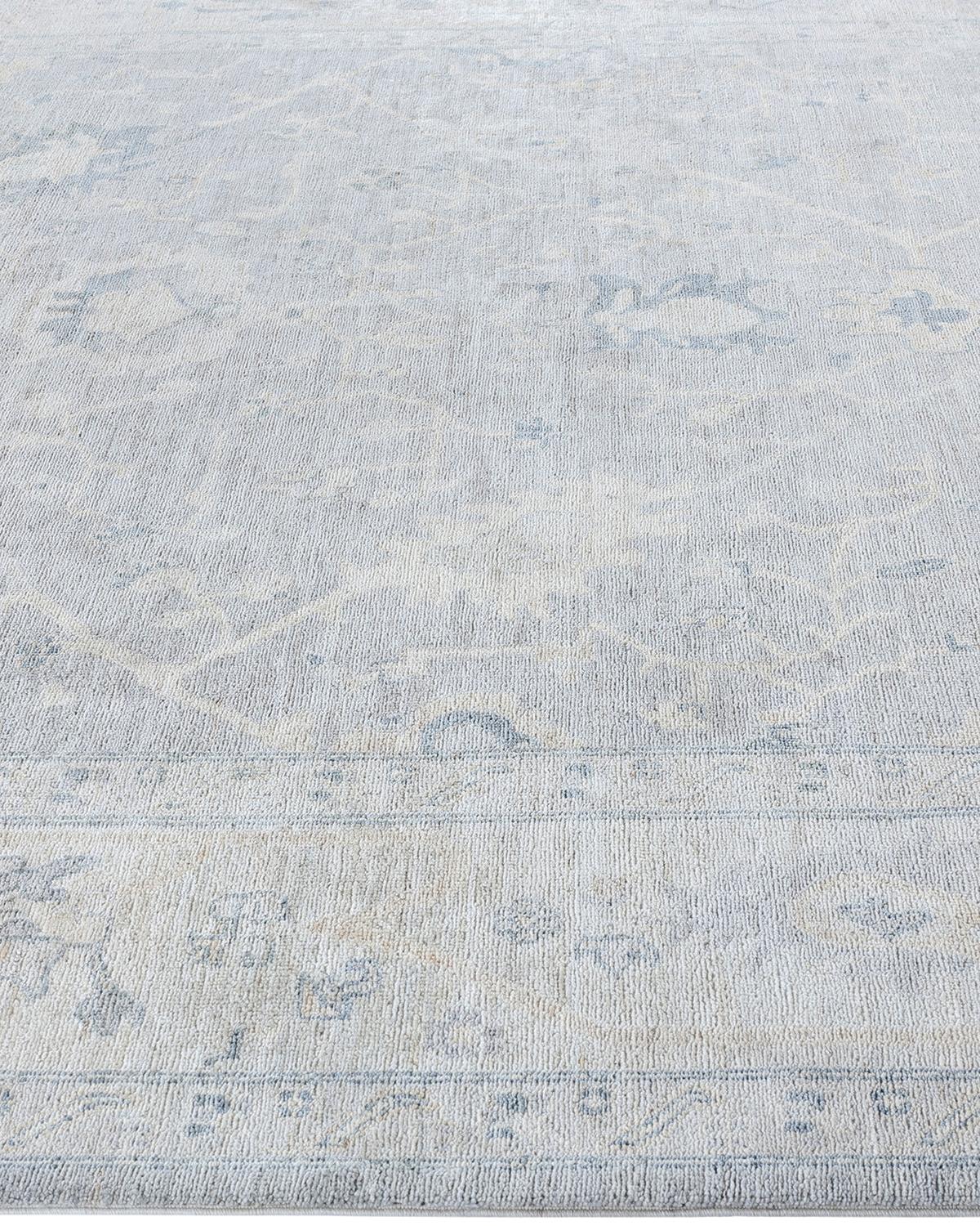 Alfombra tradicional de lana anudada a mano Oushak Beige 7' 11
