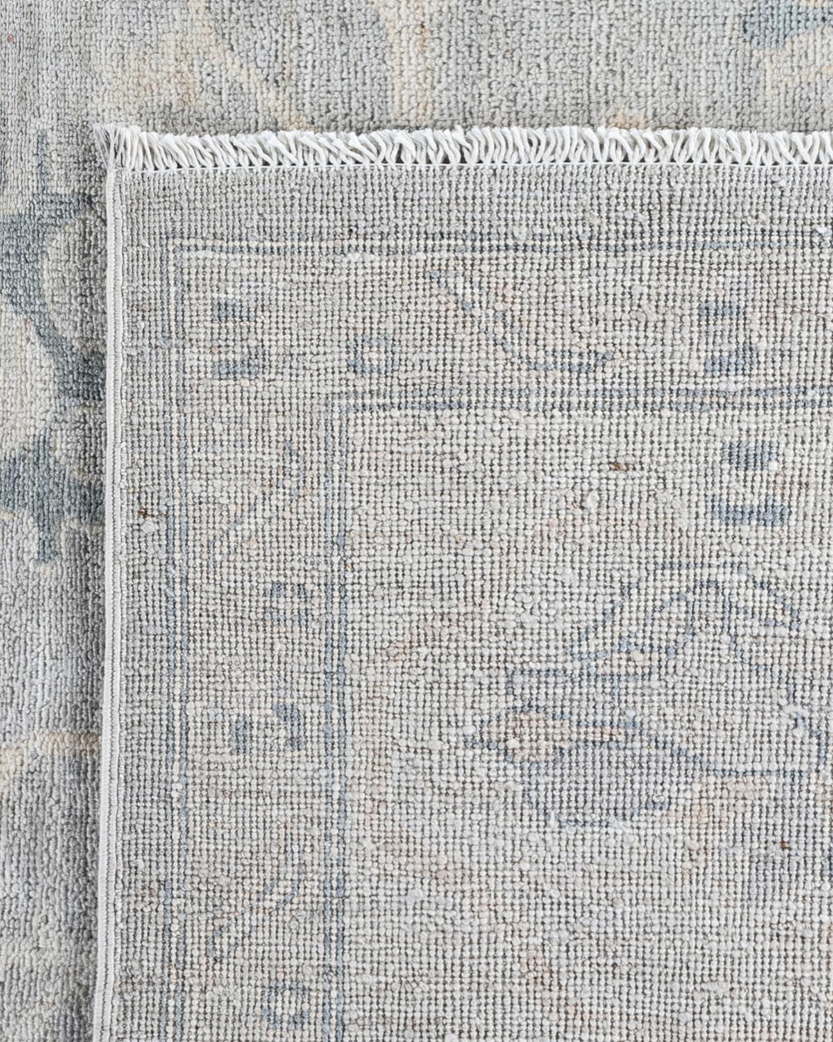 Alfombra tradicional de lana anudada a mano Oushak Beige 7' 11