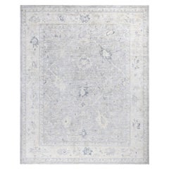 Alfombra tradicional de lana anudada a mano Oushak Beige 7' 11" x 9' 9