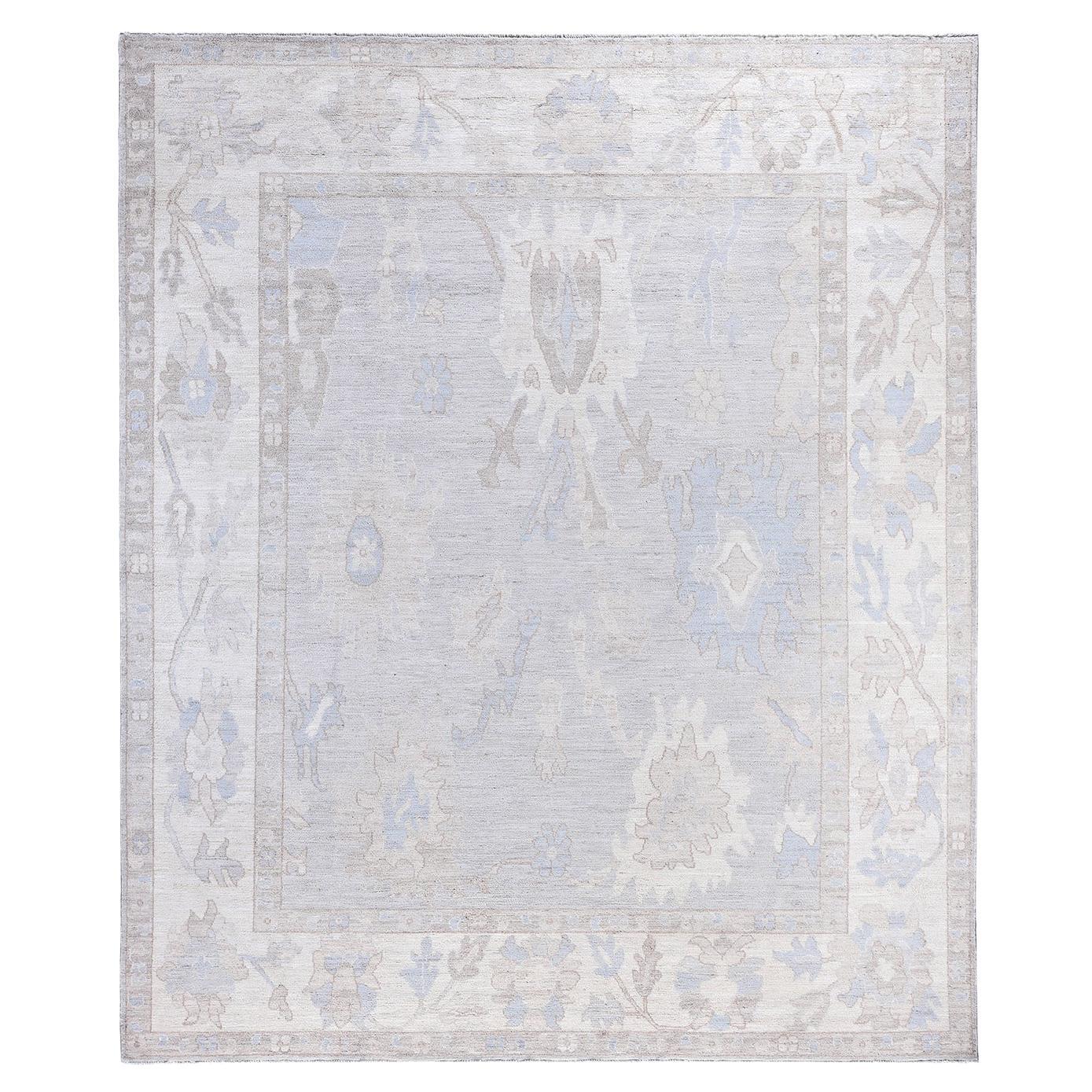 Traditional Oushak Hand Knotted Wool Beige Area Rug 8' 0" x 9' 9"