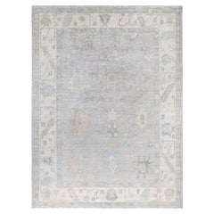 Traditional Oushak Hand Knotted Wool Beige Area Rug 8
 9" x 11
 8"