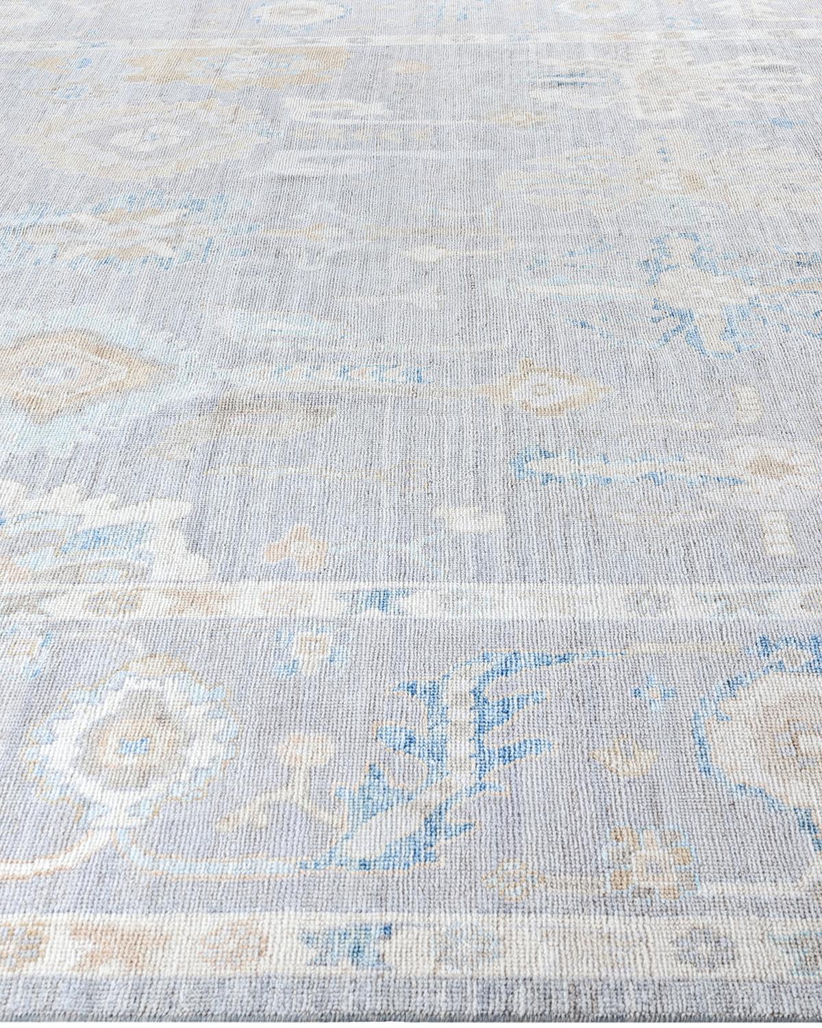 Noué à la main Tapis traditionnel Oushak noué à la main gris 9' 1