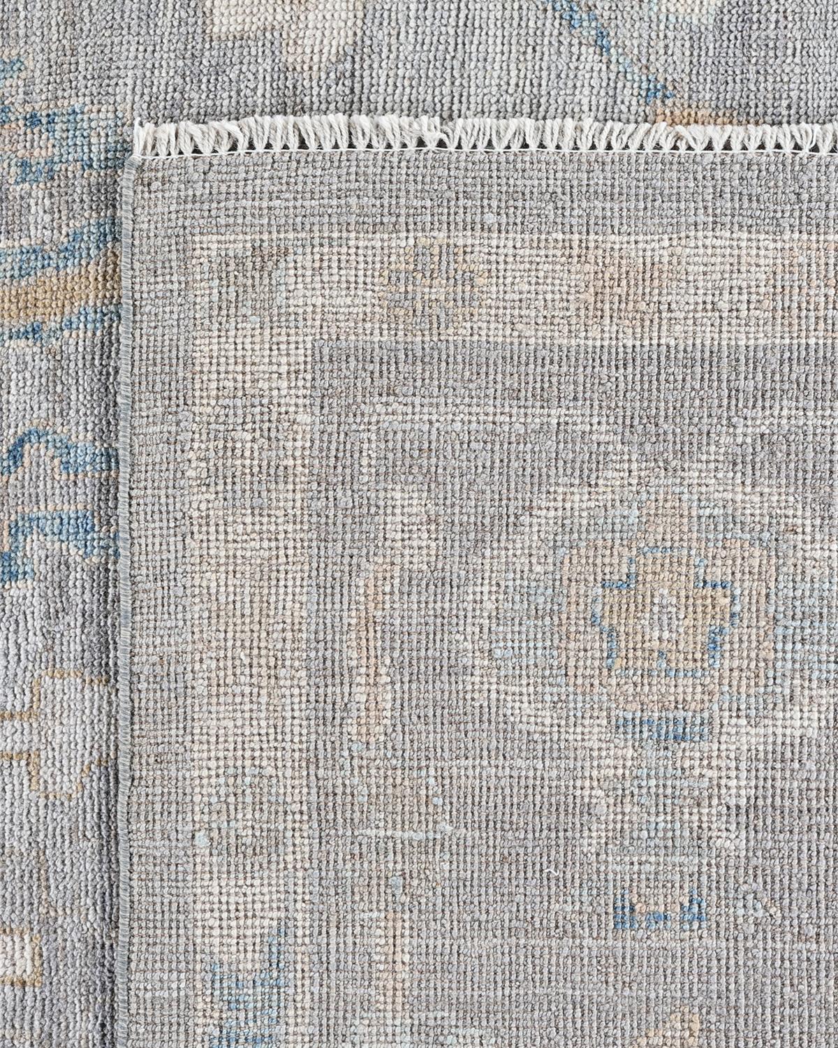 Tapis traditionnel Oushak noué à la main gris 9' 1
