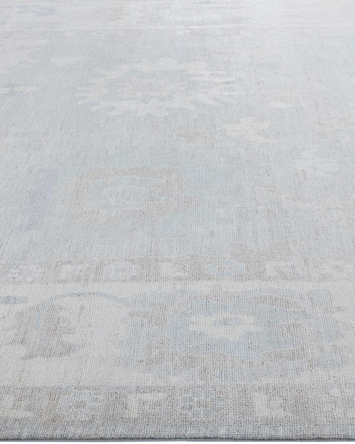 Noué à la main Tapis traditionnel Oushak noué à la main ivoire 7' 10