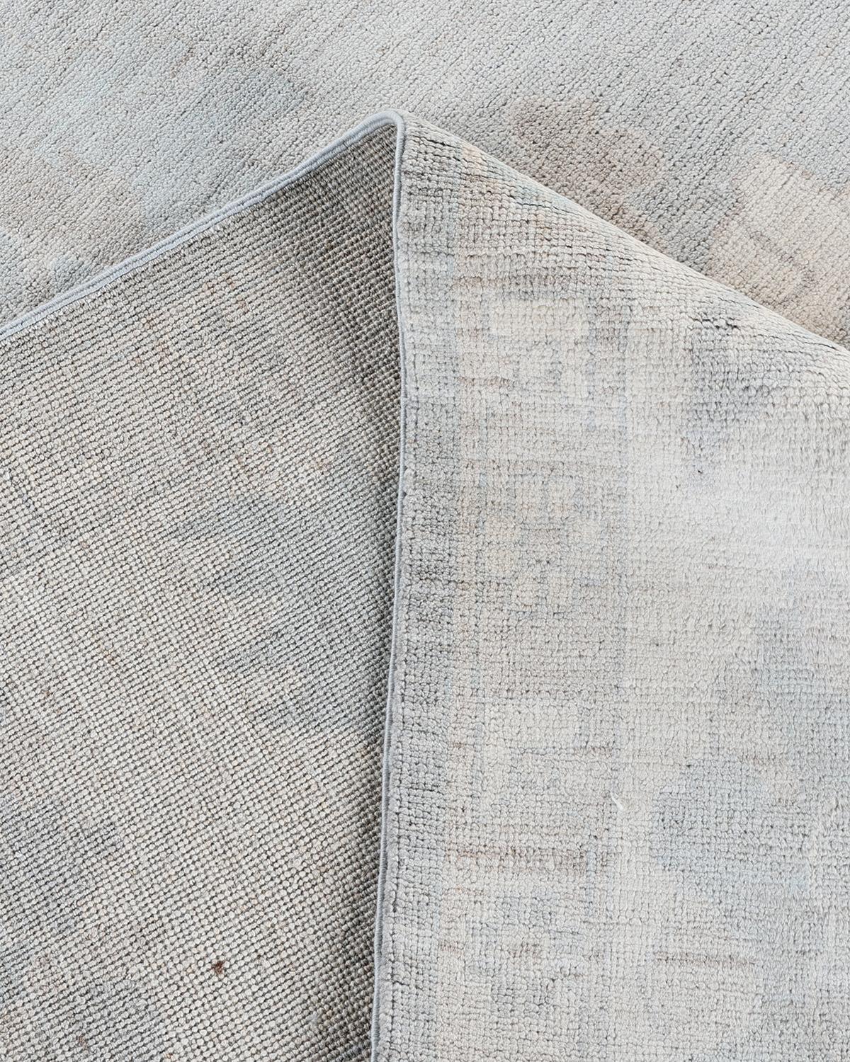 XXIe siècle et contemporain Tapis traditionnel Oushak noué à la main ivoire 7' 10