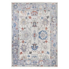 Traditional Oushak Hand Knotted Wool Ivory Area Rug 8' 10" x 12' 2"