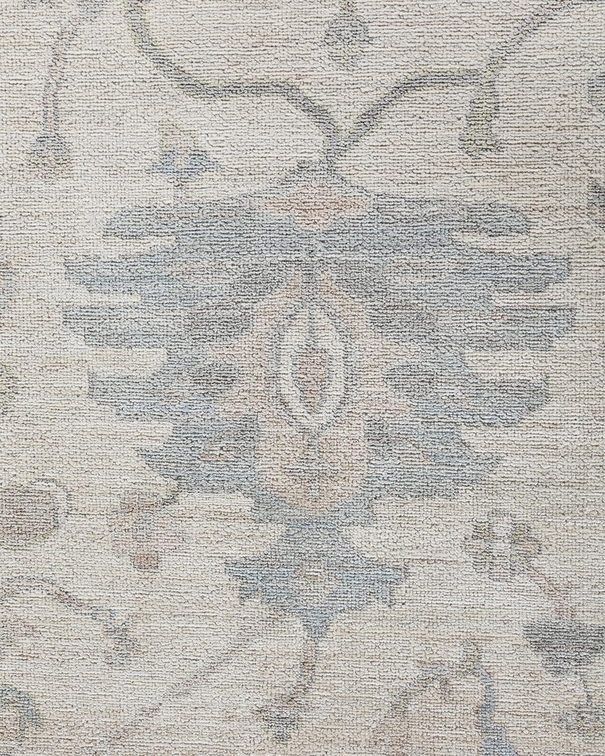 Pakistanais Tapis traditionnel d'Oushak en laine ivoire noué à la main 8' 3