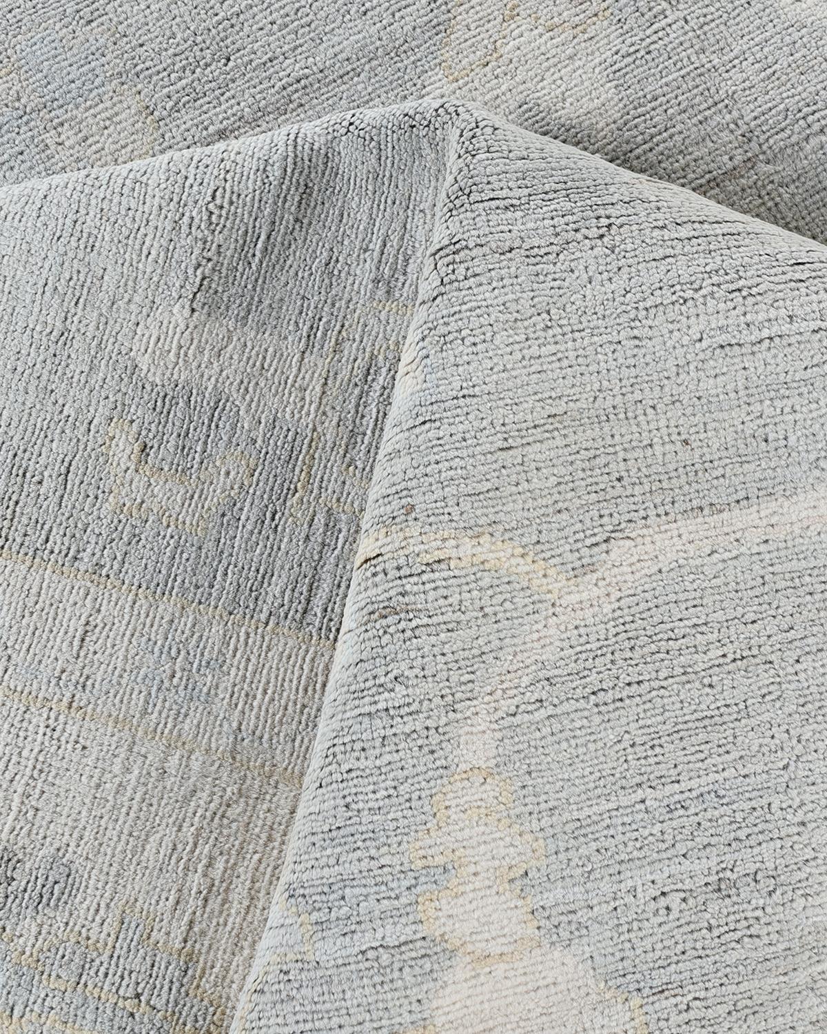 Laine Tapis traditionnel Oushak noué à la main gris clair 7' 10