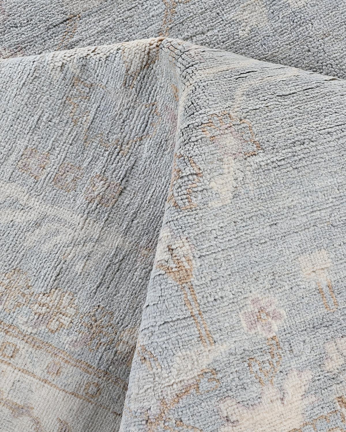 Laine Traditional Oushak Tapis de sol en laine nouée à la main gris clair 8' 1