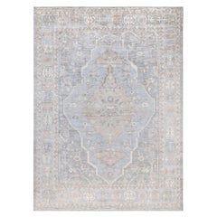 Traditional Oushak Hand Knotted Wool Light Gray Area Rug 8' 11" x 12' 2"