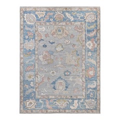 Traditional Oushak Hand Knotted Wool Light Gray Area Rug 9
 0" x 12
 0"