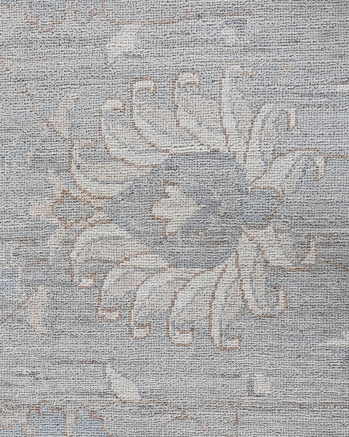 Pakistanais Tapis traditionnel Oushak noué à la main gris clair 9' 1