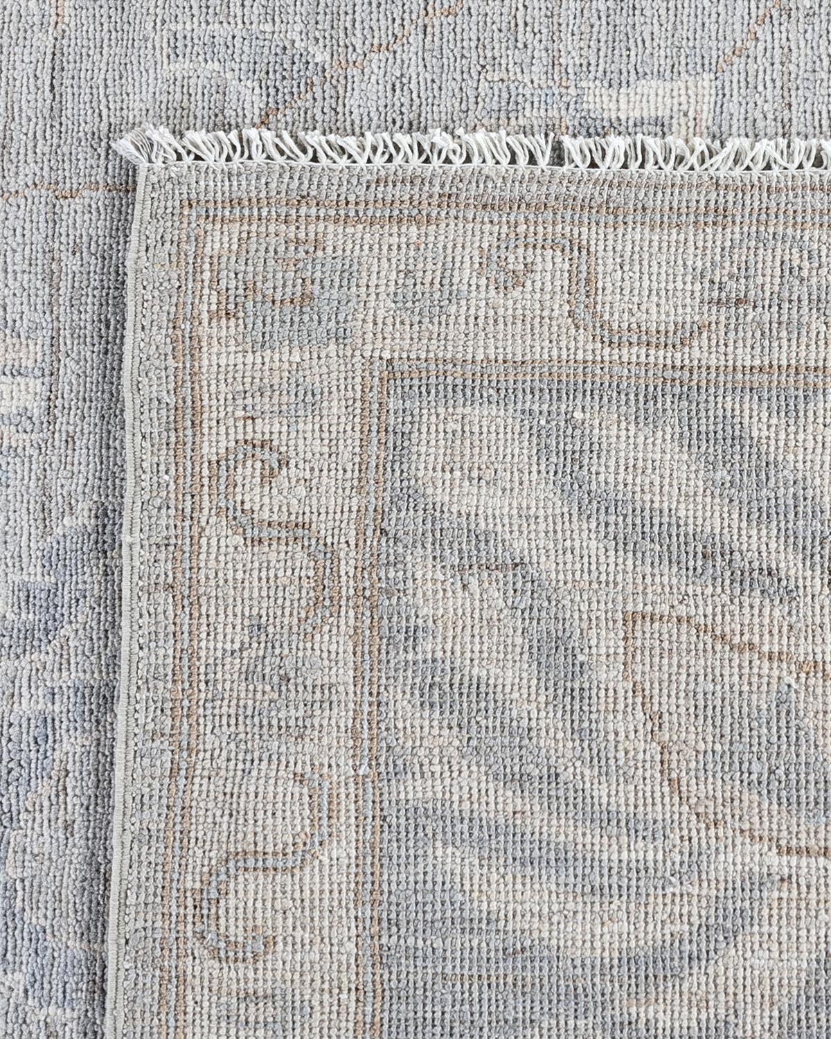 Tapis traditionnel Oushak noué à la main gris clair 9' 1