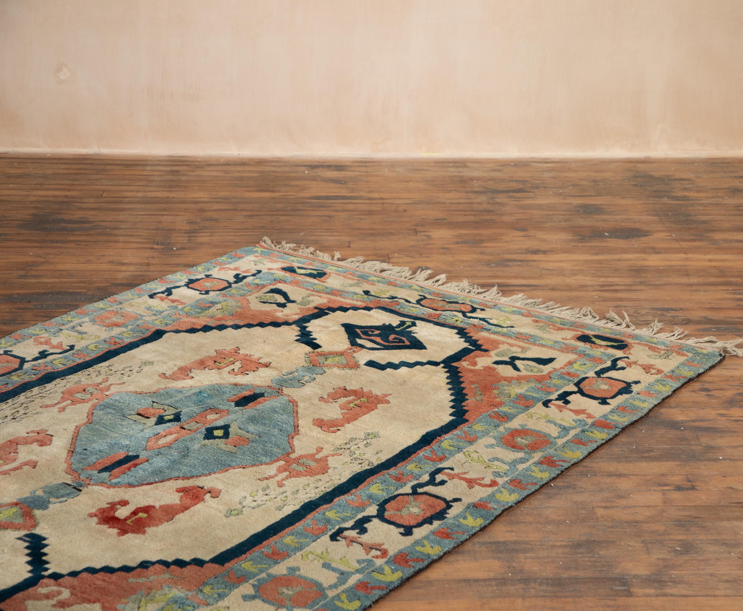 Traditional Oushak rug, hand knotted wool rug For Sale 4