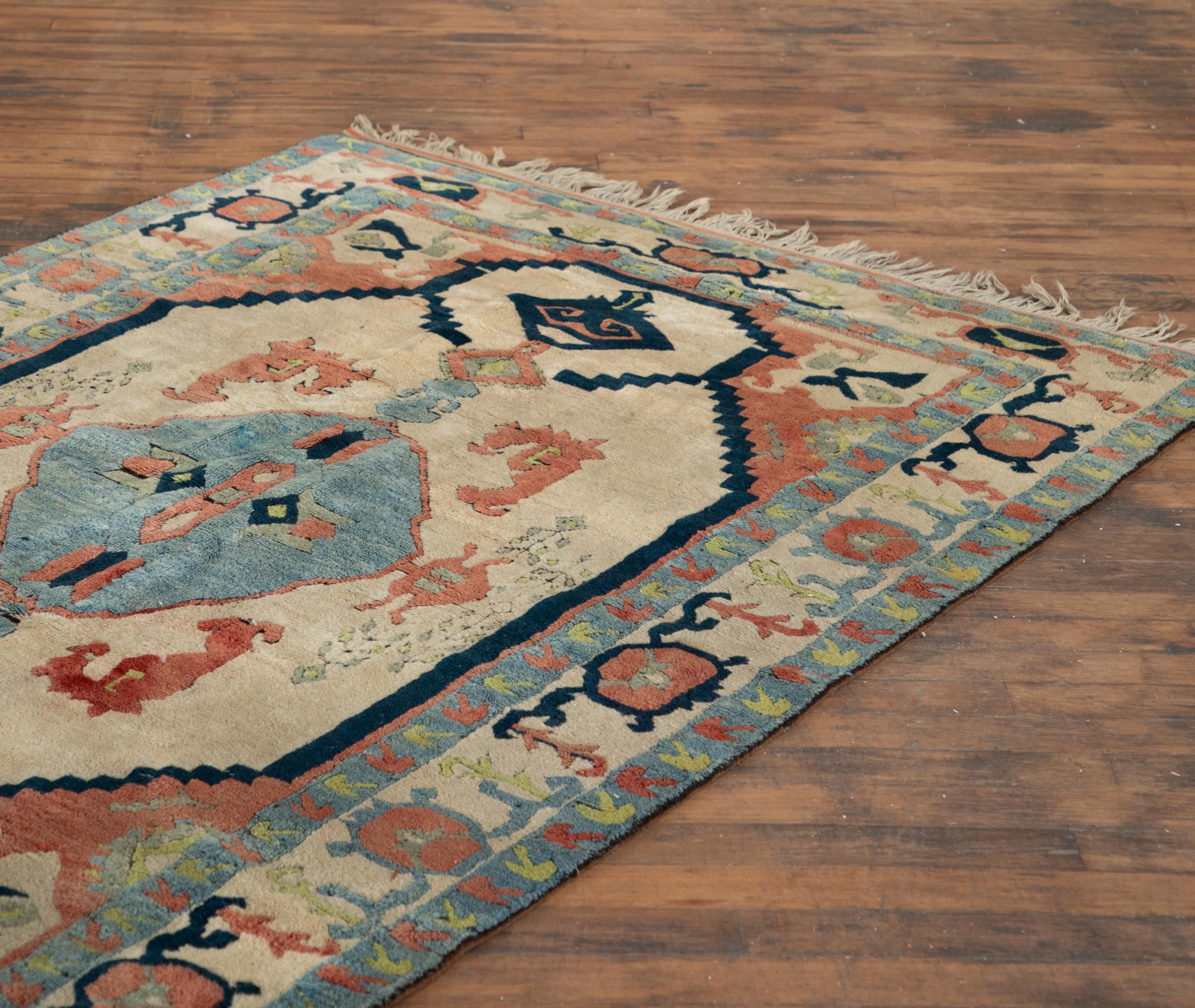 Traditional Oushak rug, hand knotted wool rug For Sale 6