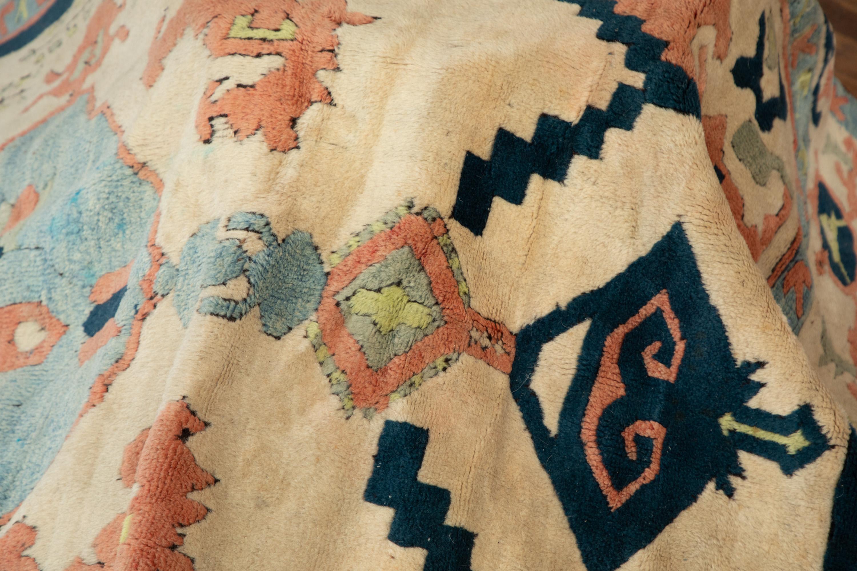 Traditioneller Oushak-Teppich, handgeknüpfter Wollteppich im Zustand „Gut“ im Angebot in Leicester, GB