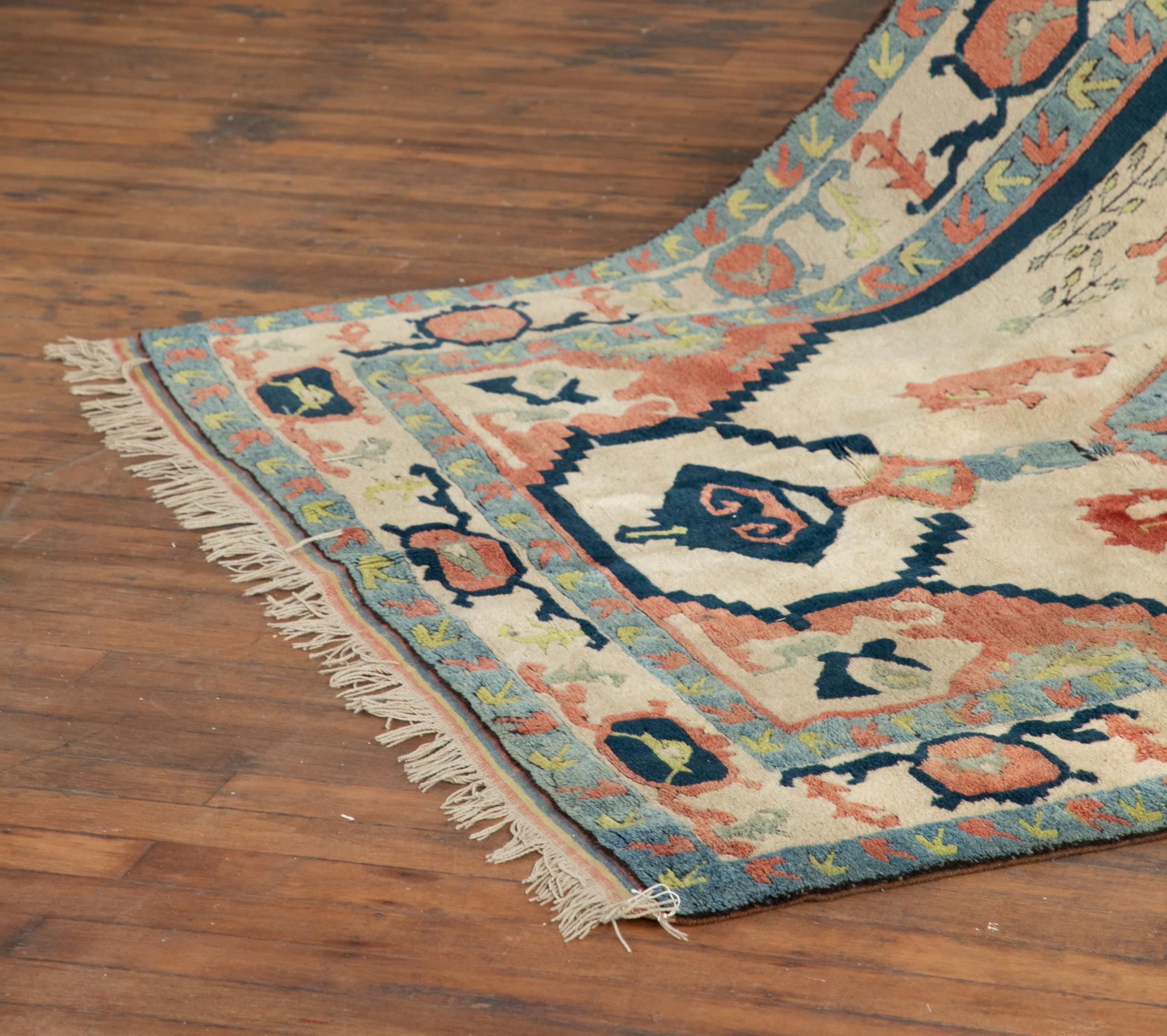Wool Traditional Oushak rug, hand knotted wool rug For Sale