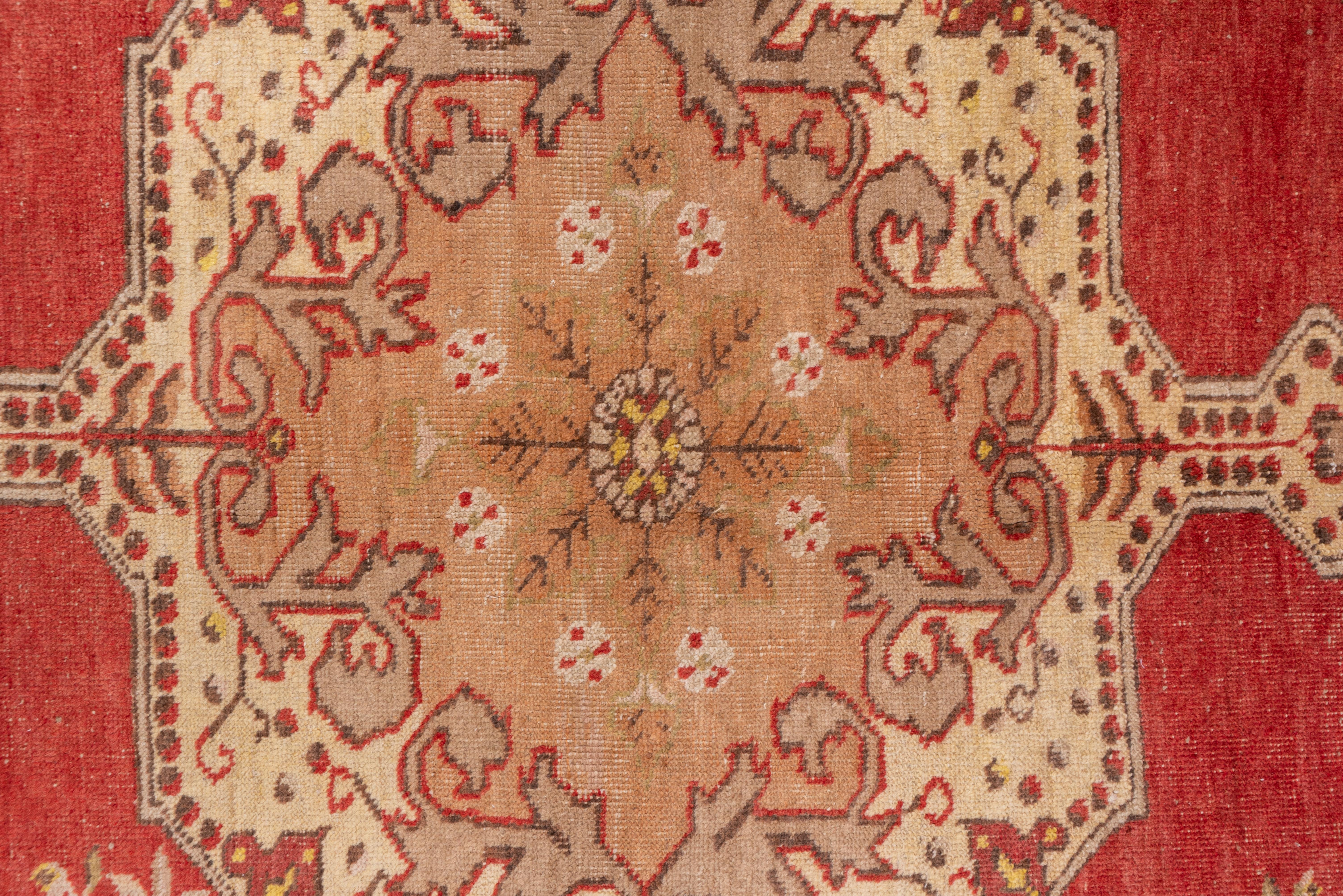 Turkish Traditional Oushak Rug, Red Field For Sale