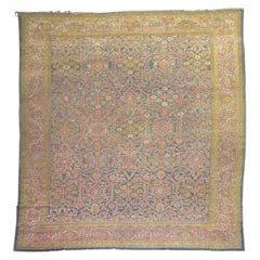 Traditional Oversize Gray Blue Pink Green Persian Mahal Rug