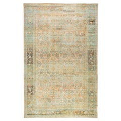 Traditional Oversize Salmon Copper Charcoal Persian Mahal Rug
