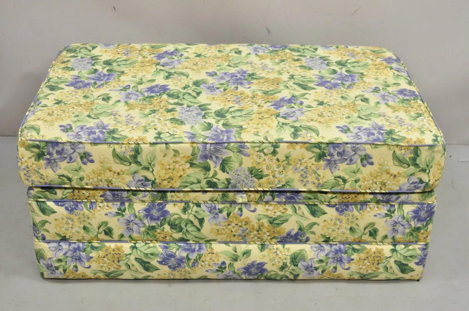 floral storage ottomans