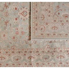 Traditional Pakistani Area Rug in Light Sage Green
