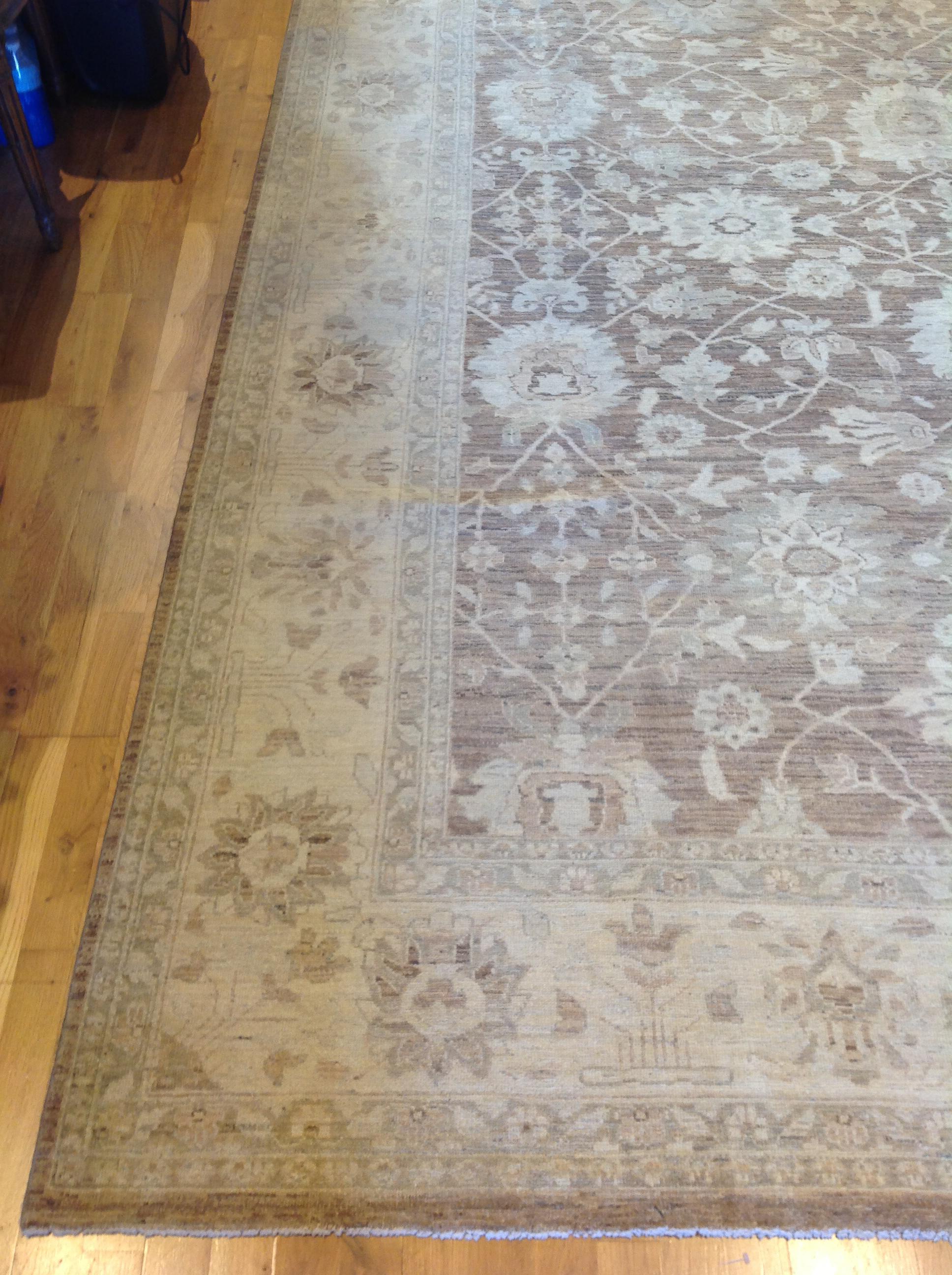 Hand-Knotted Traditional Pakistani Brown Floral Wool Area Rug For Sale