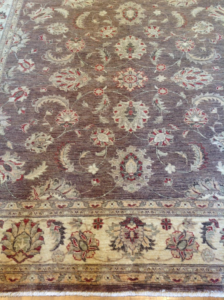 Traditional Pakistani Brown Square Rug For Sale at 1stDibs