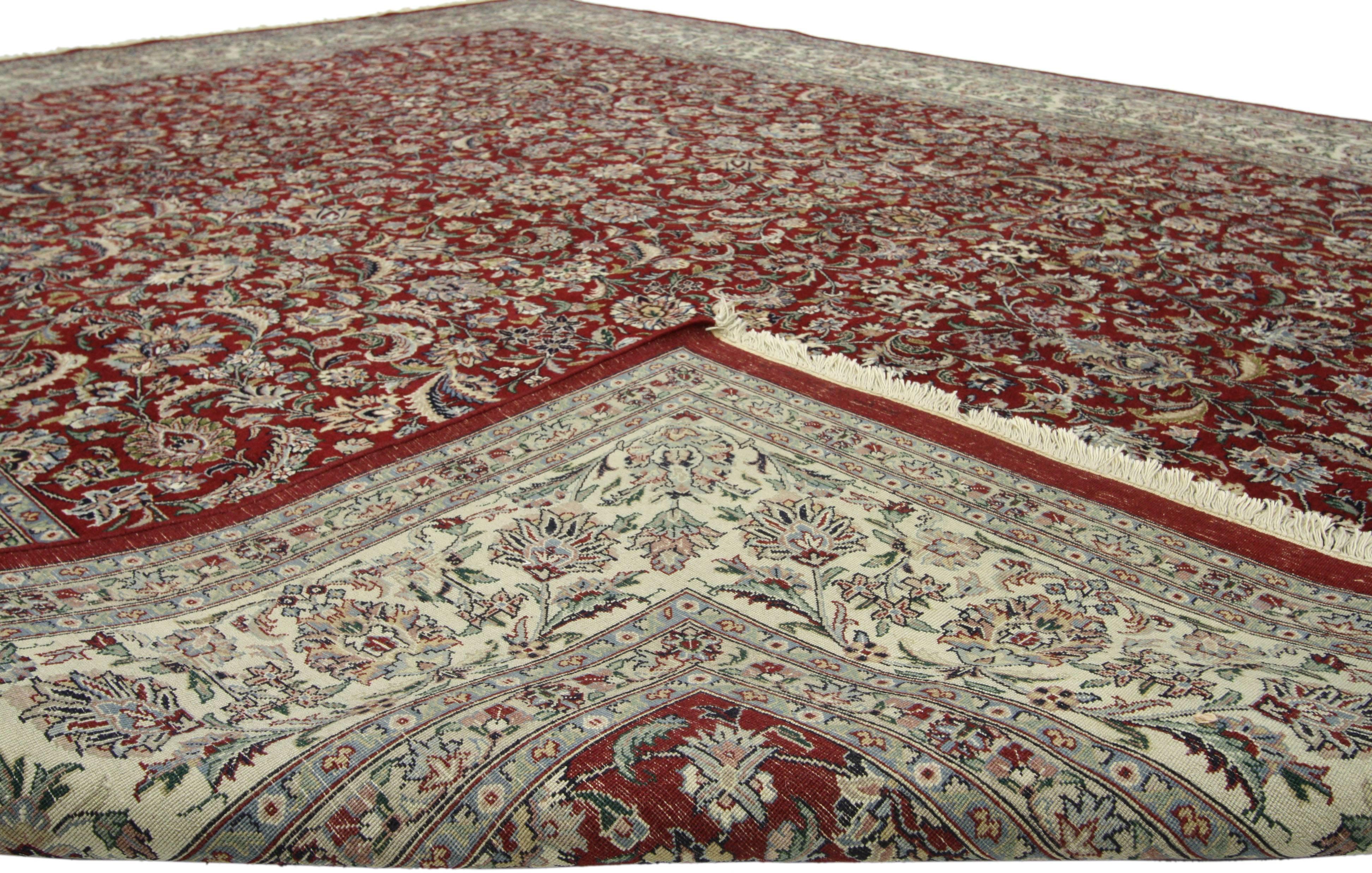 Hand-Knotted Traditional Pakistani Persian Style Rug with English Manor Tudor Style For Sale