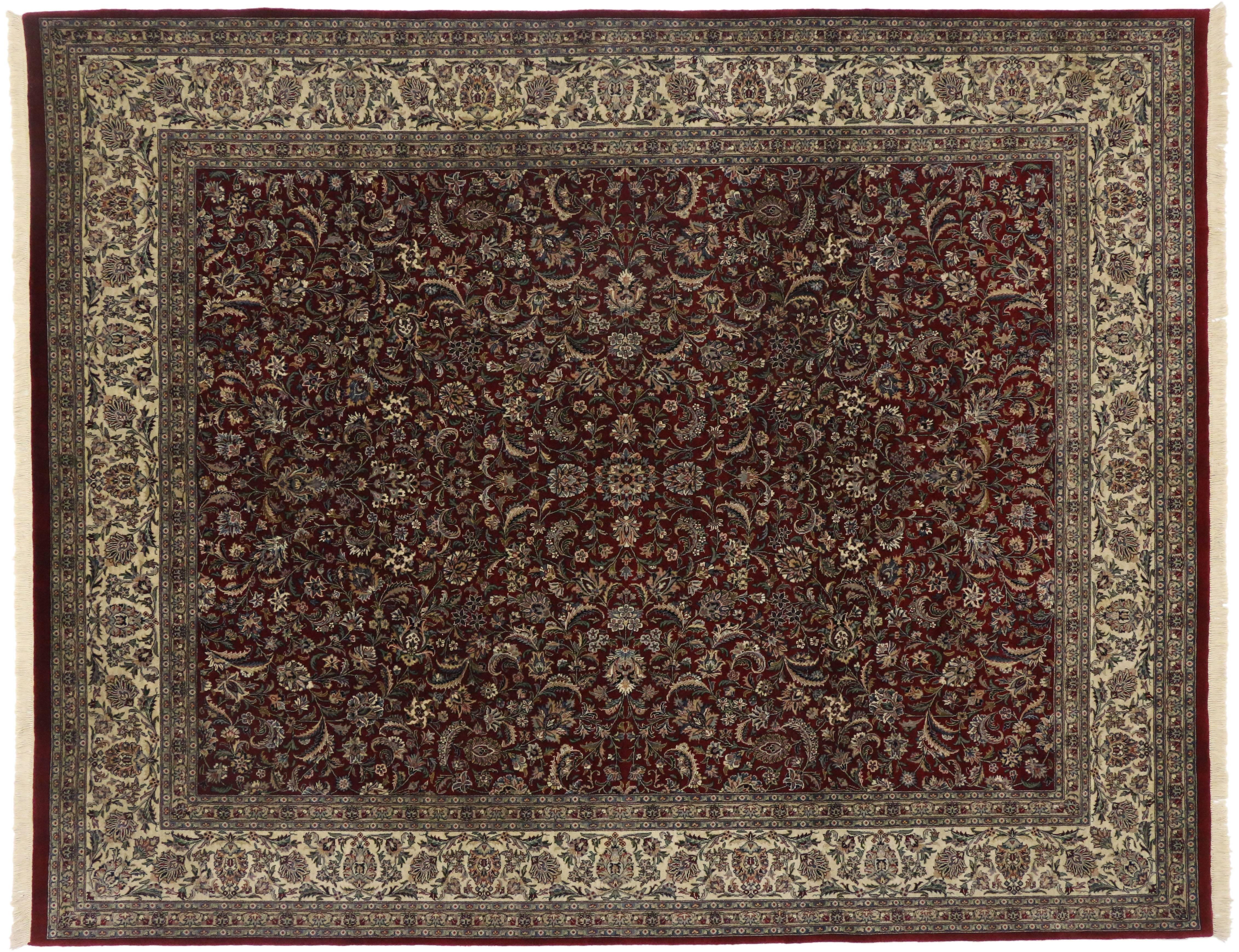 Traditional Pakistani Persian Style Rug with English Manor Tudor Style In Good Condition For Sale In Dallas, TX
