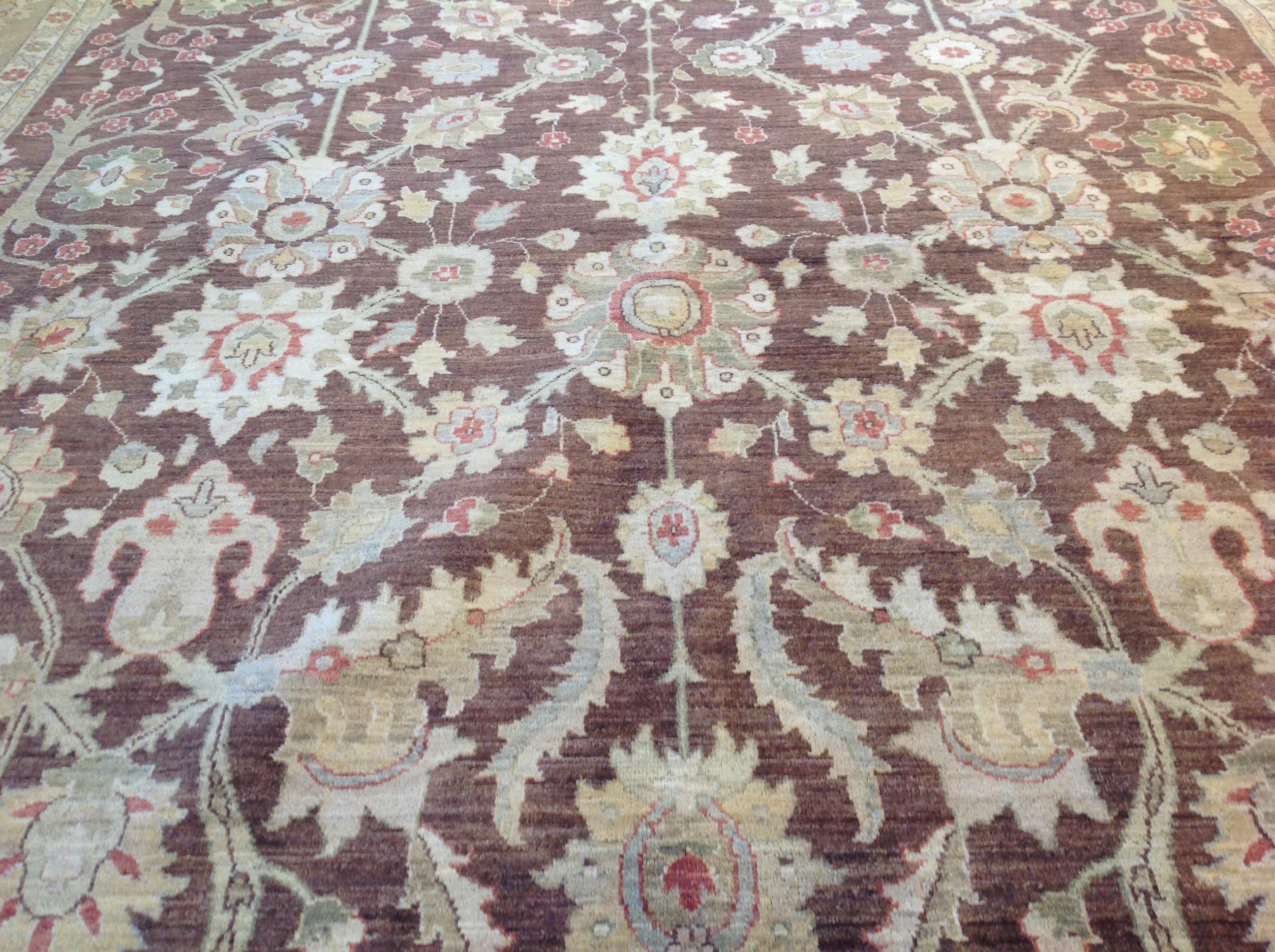 Traditional Pakistani Rug in Brown and Beige For Sale 4
