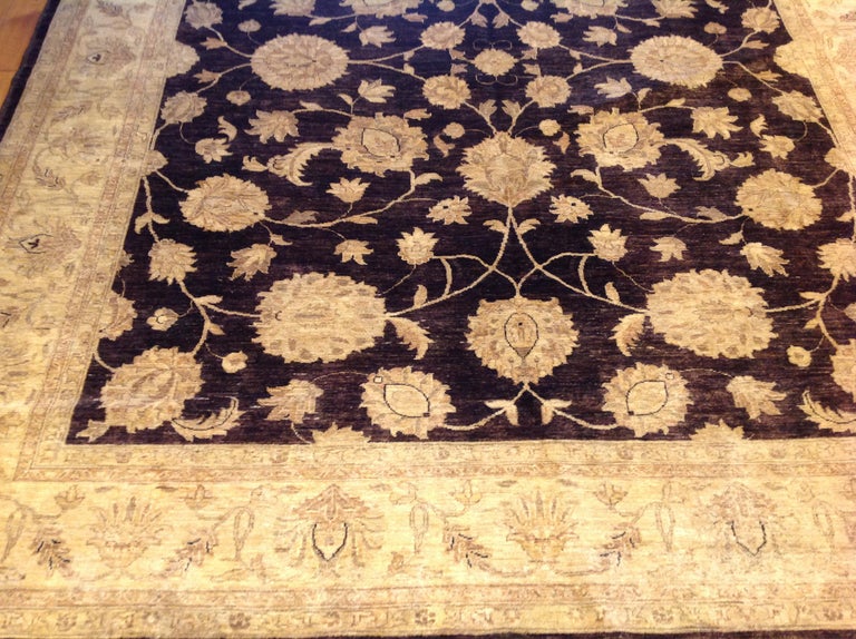 Traditional Pakistani Rug in Brown and Beige For Sale at 1stDibs