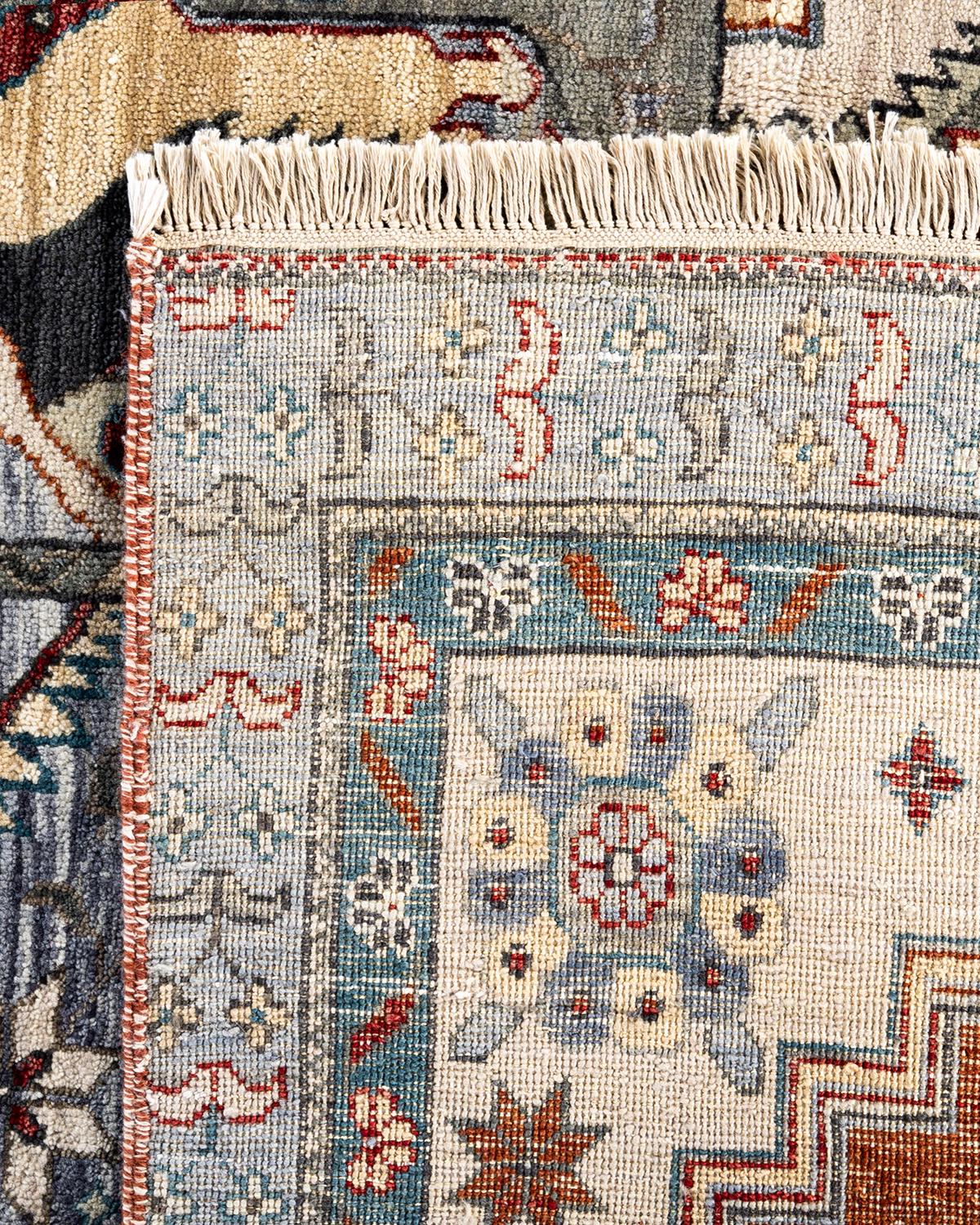 Traditionelle Patchwork Hand geknüpft Patchwork Wolle Brown Bereich Teppich 8' 1
