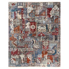 Traditional Patchwork Hand Knotted Patchwork Wool Brown Area Rug 8' 1" x 10' 0"