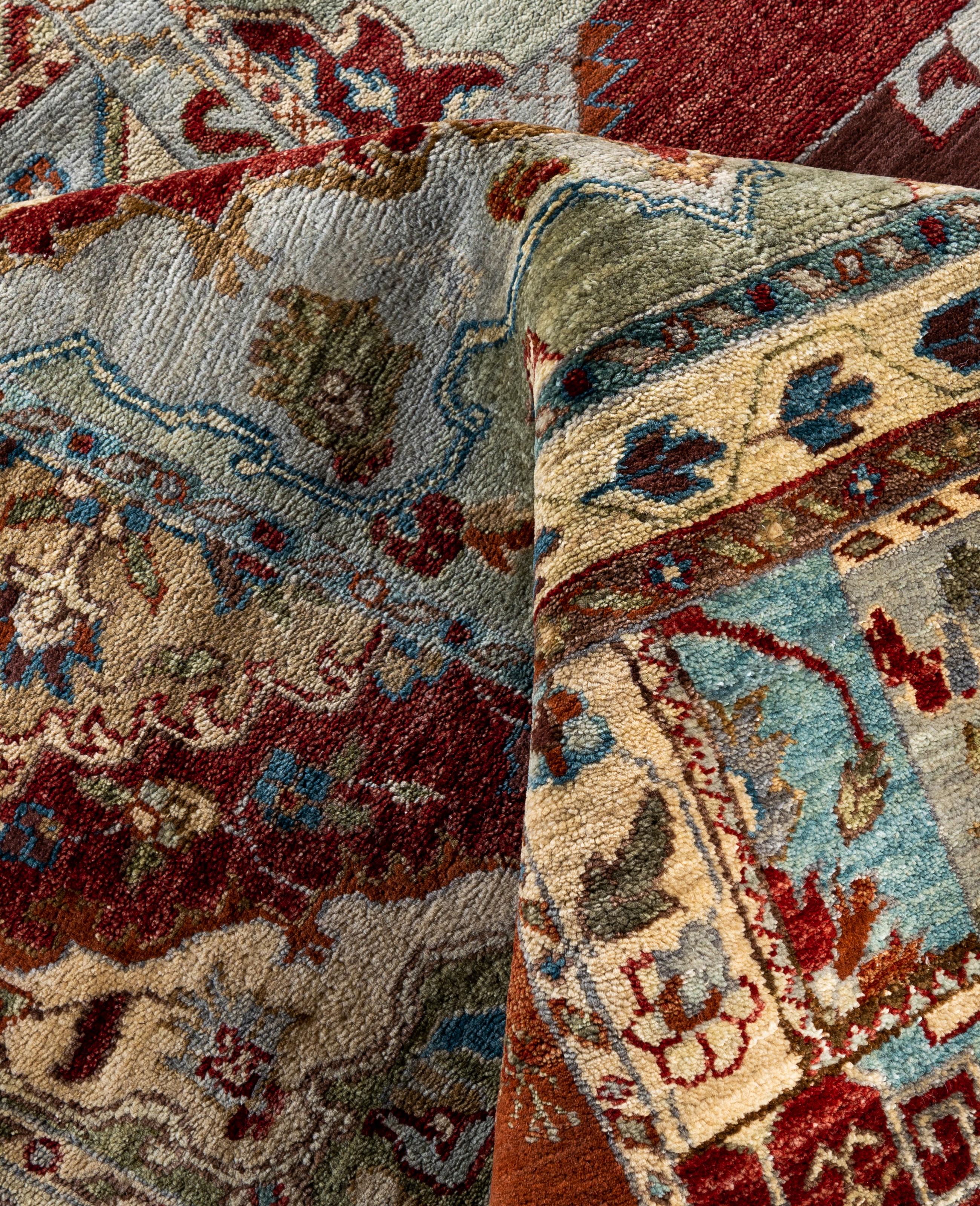 Lana Traditional Patchwork Wool Hand Knotted Multi Area Rugs 9' 0