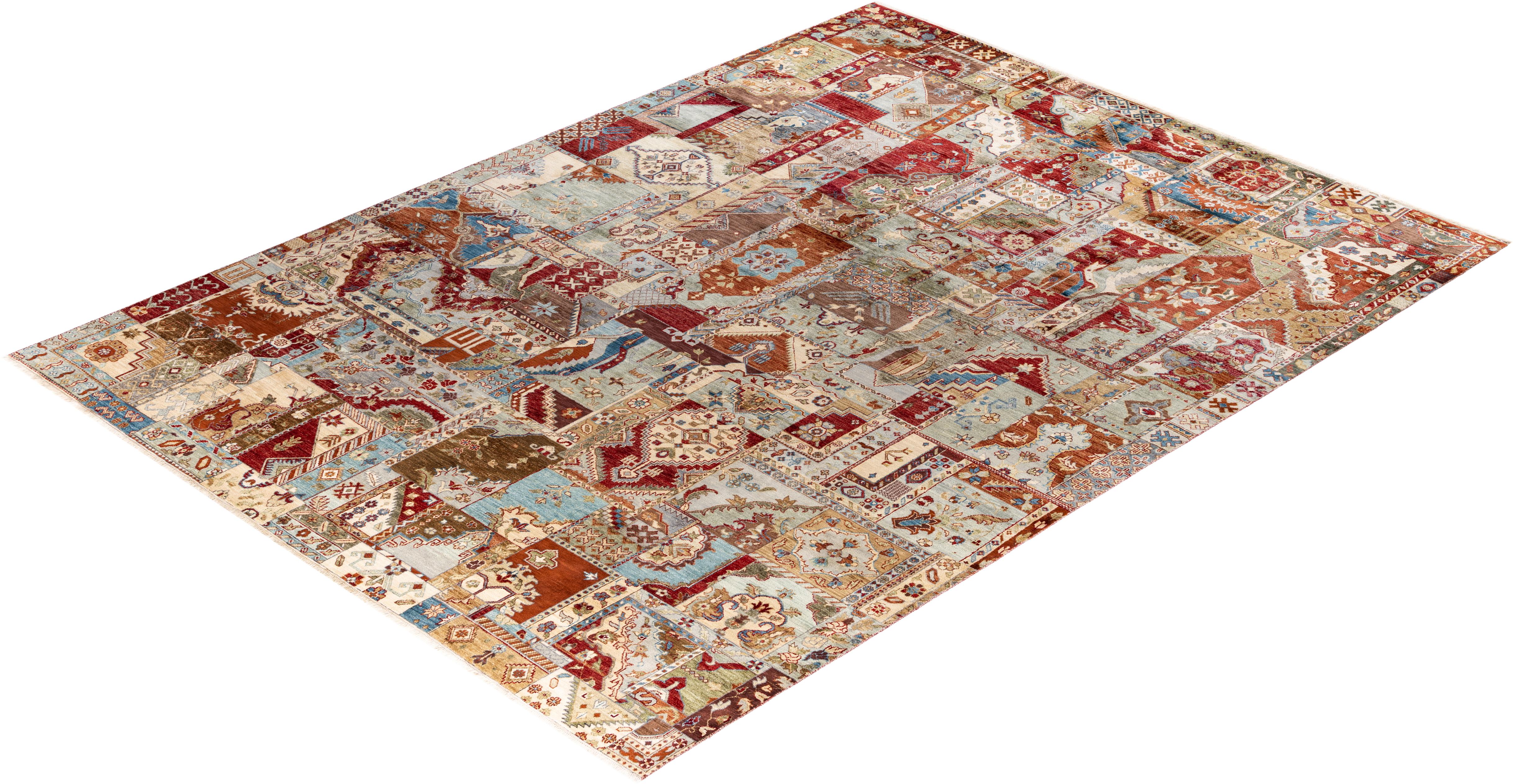 Traditional Patchwork Wool Hand Knotted Multi Area Rugs 9' 0