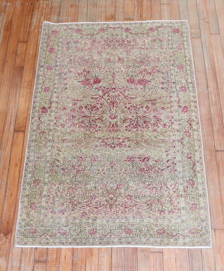 Traditional Persian Kerman Scatter Rug For Sale at 1stDibs