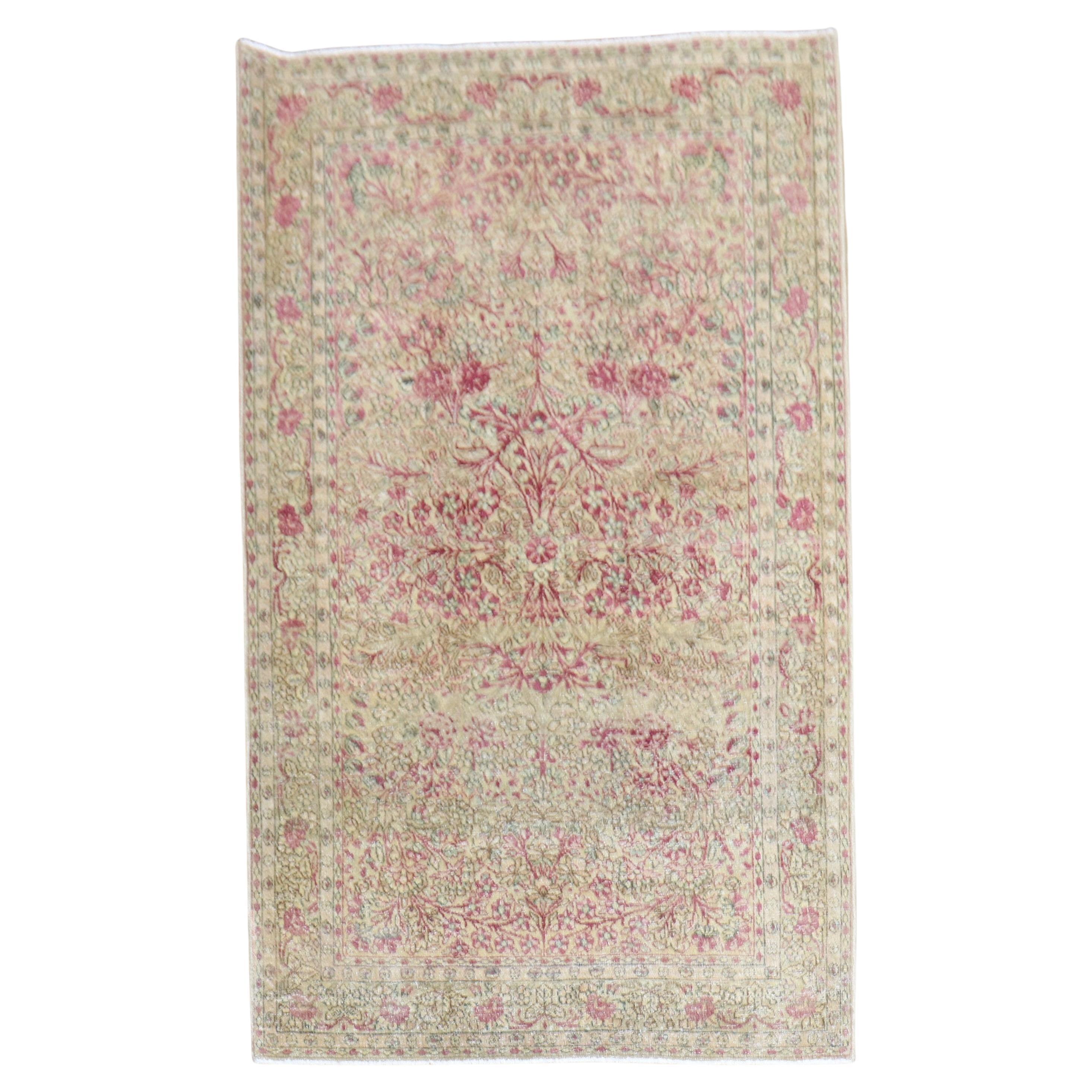 Traditional Persian Kerman Scatter Rug For Sale