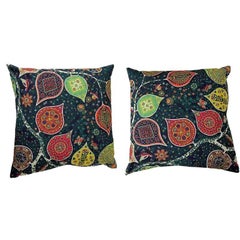 Traditional Persian Style Accent Pillow Pair – 14ʺ × 14ʺ Decorative Cushions