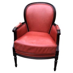 Traditional Persimmon Leather Armchair