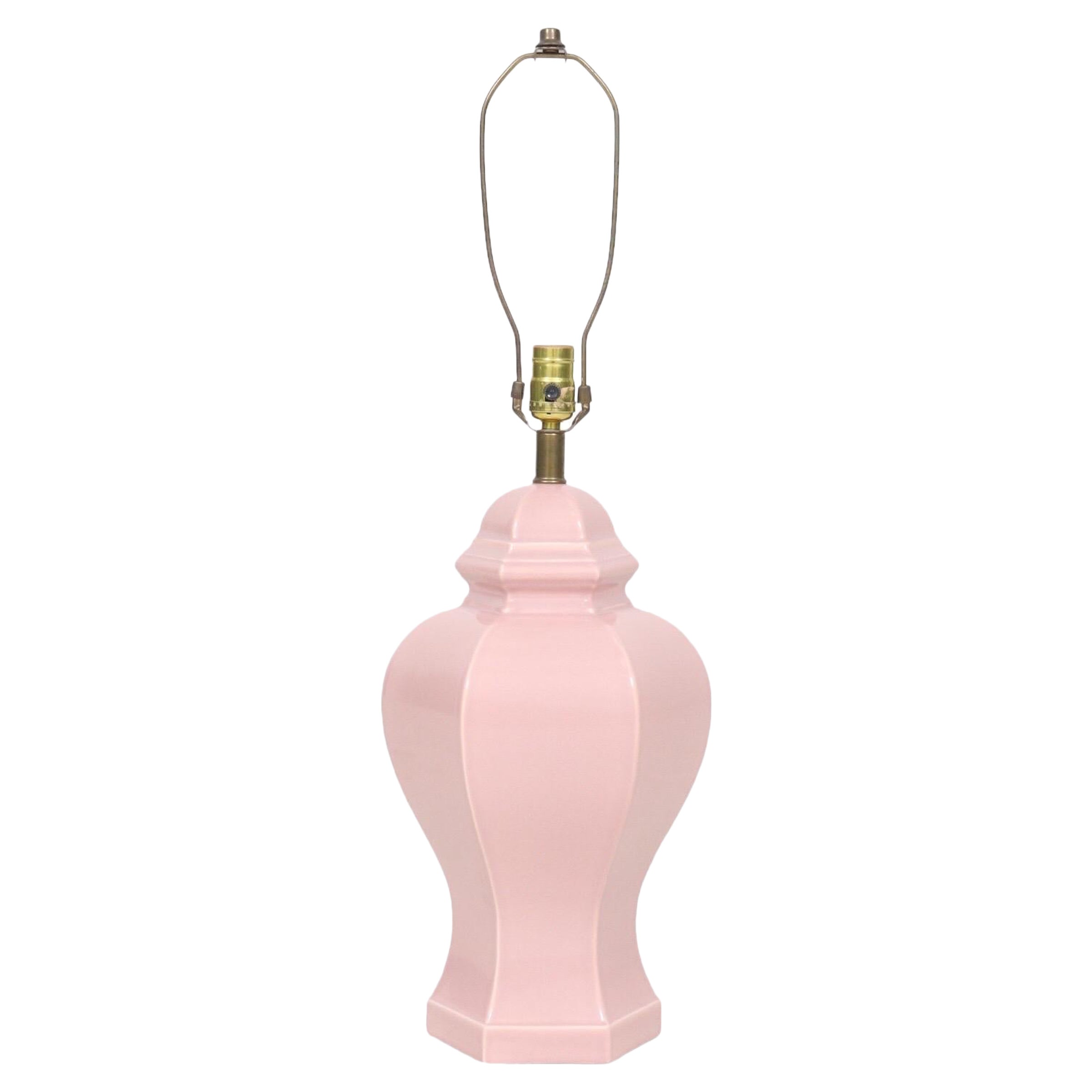 Lámpara de sobremesa tradicional de cerámica rosa