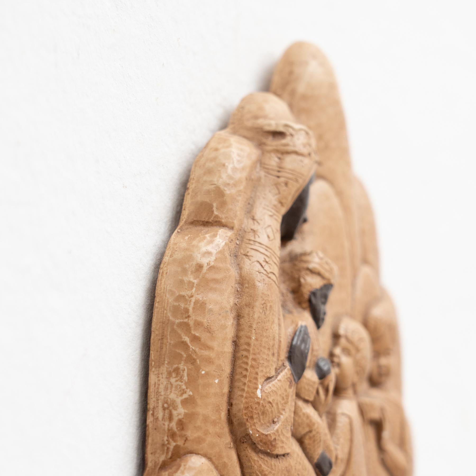 Traditional Plaster Artwork of Montserrat from Spain, circa 1970 For Sale 4