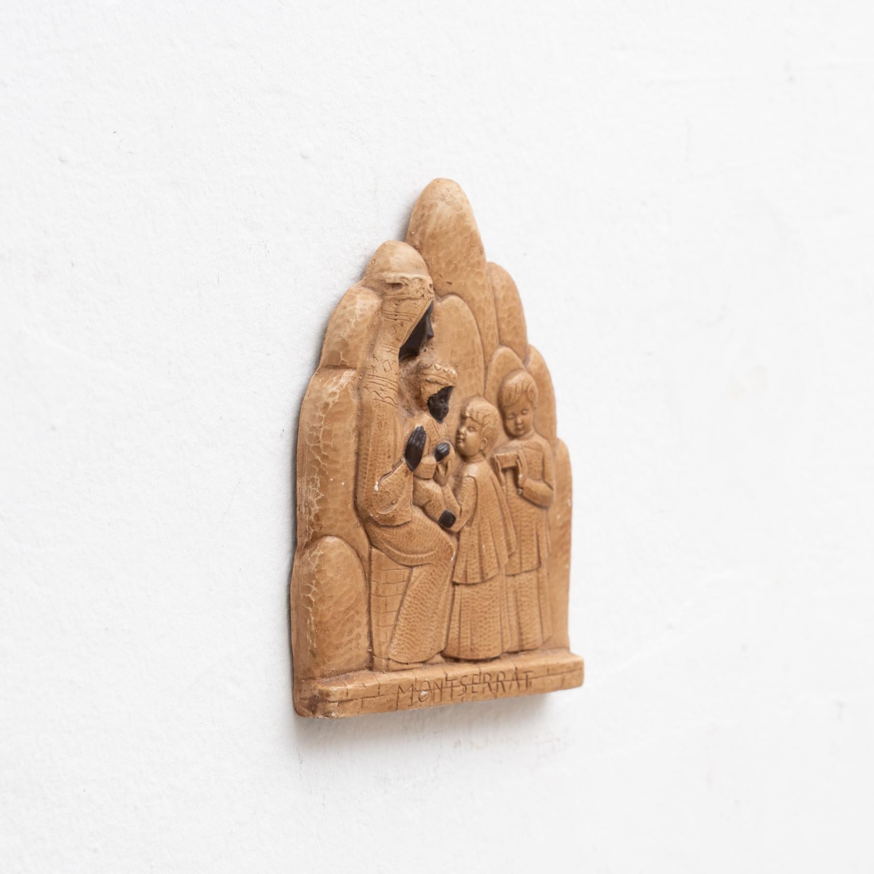 Spanish Traditional Plaster Artwork of Montserrat from Spain, circa 1970 For Sale