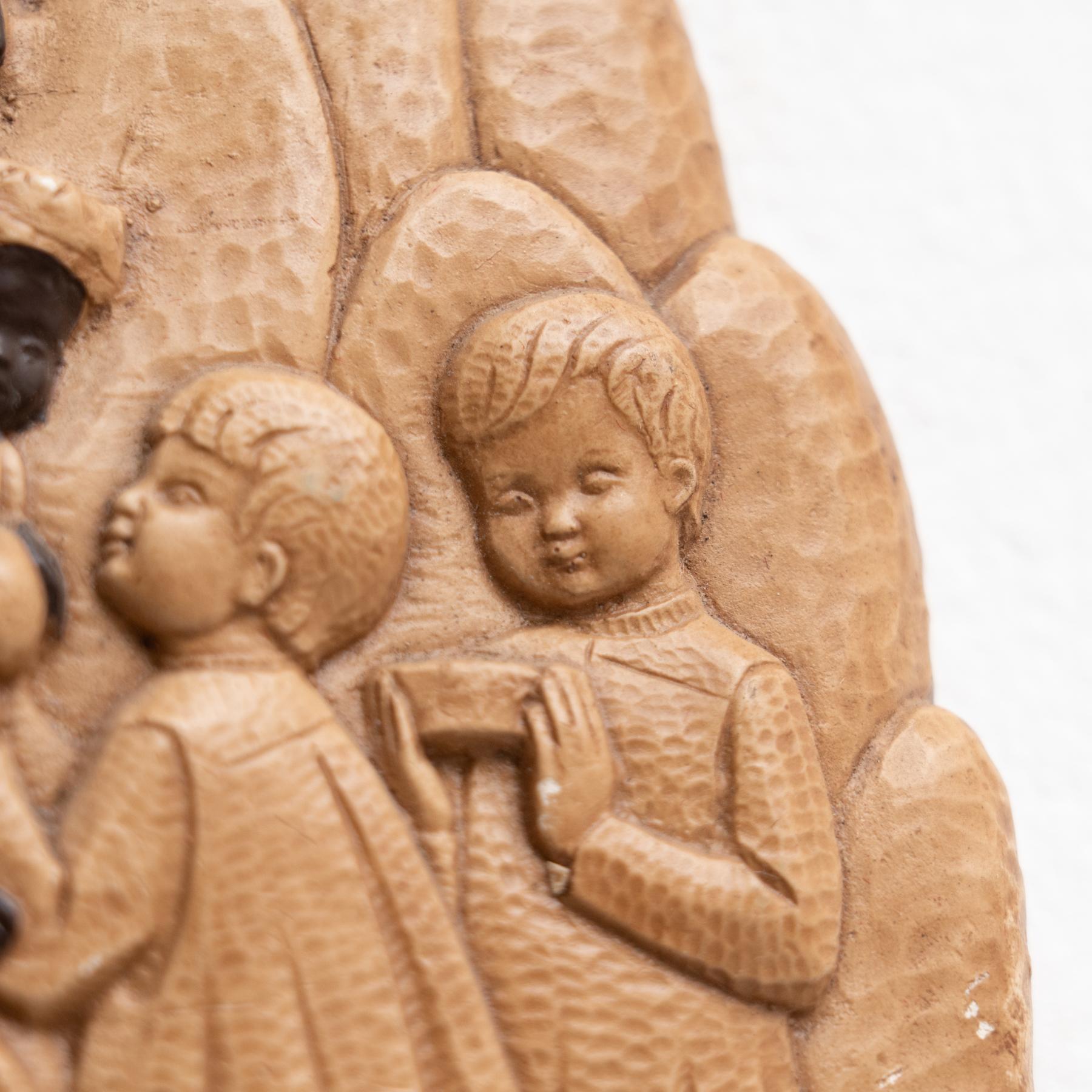 Traditional Plaster Artwork of Montserrat from Spain, circa 1970 For Sale 2