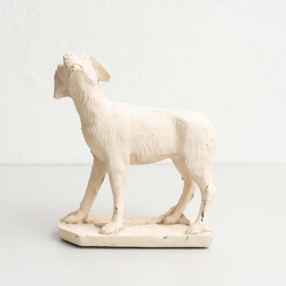 Traditional Plaster Figure of a Dog, circa 1950 For Sale 5
